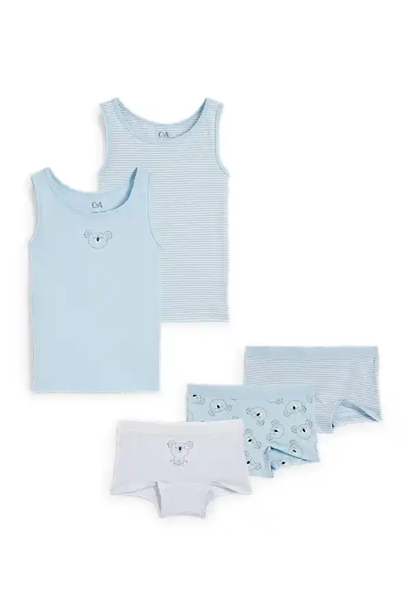 Bild 1 von C&A Multipack 5er-Koala-2 Singlets und 3 Boxershorts, Blau, Größe: 98-104