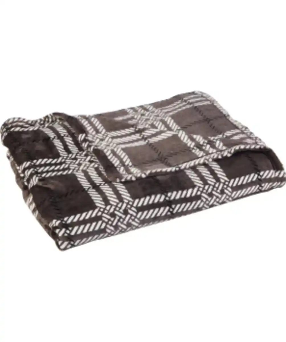 Bild 1 von Flanelldecke Karo Home & Deco, ca. 180 x 200 cm, grau