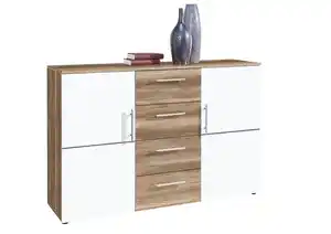 Kommode Punto Oak/Weiß Nachbildung ca. 132 x 91 x 38 cm