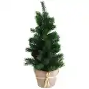 Bild 1 von Mini-Weihnachtsbaum 48cm Künstlicher Tannenbaum mit Topf aus naturfarbenem Jutestoff zum Schmücken und Dekorieren