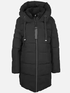 Damen Stepp-Parka mit Kapuze Schwarz