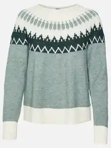 Vero Moda VMSIMONE LS NORDIC Pullover Grün