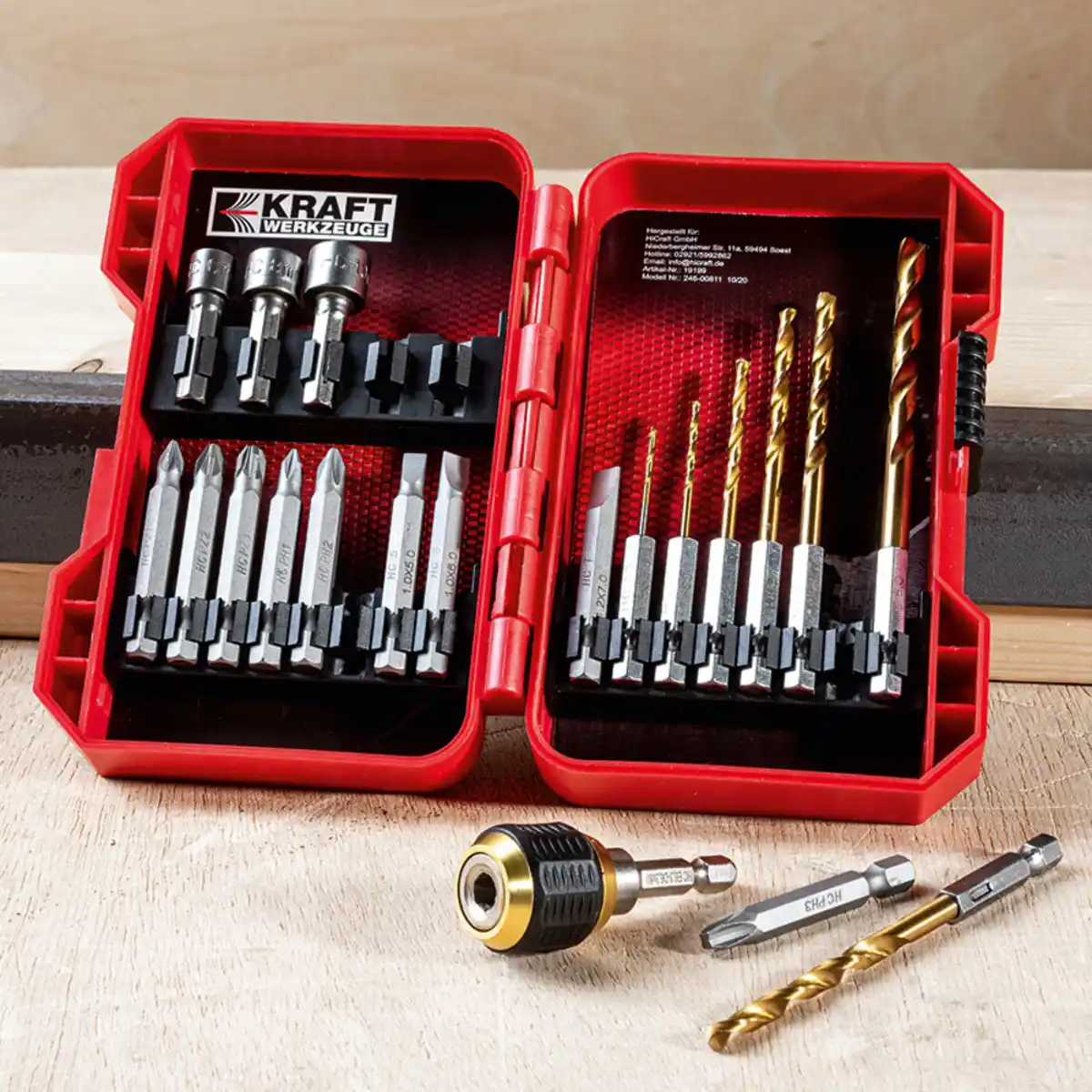 Bild 1 von Bohrer-, Bit- und Stecknuss-Set - 20tlg.