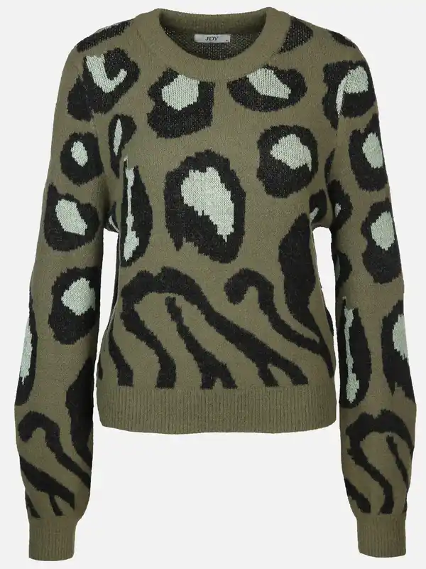 Bild 1 von Damen Pullover mit abstraktem Leoprint Grün