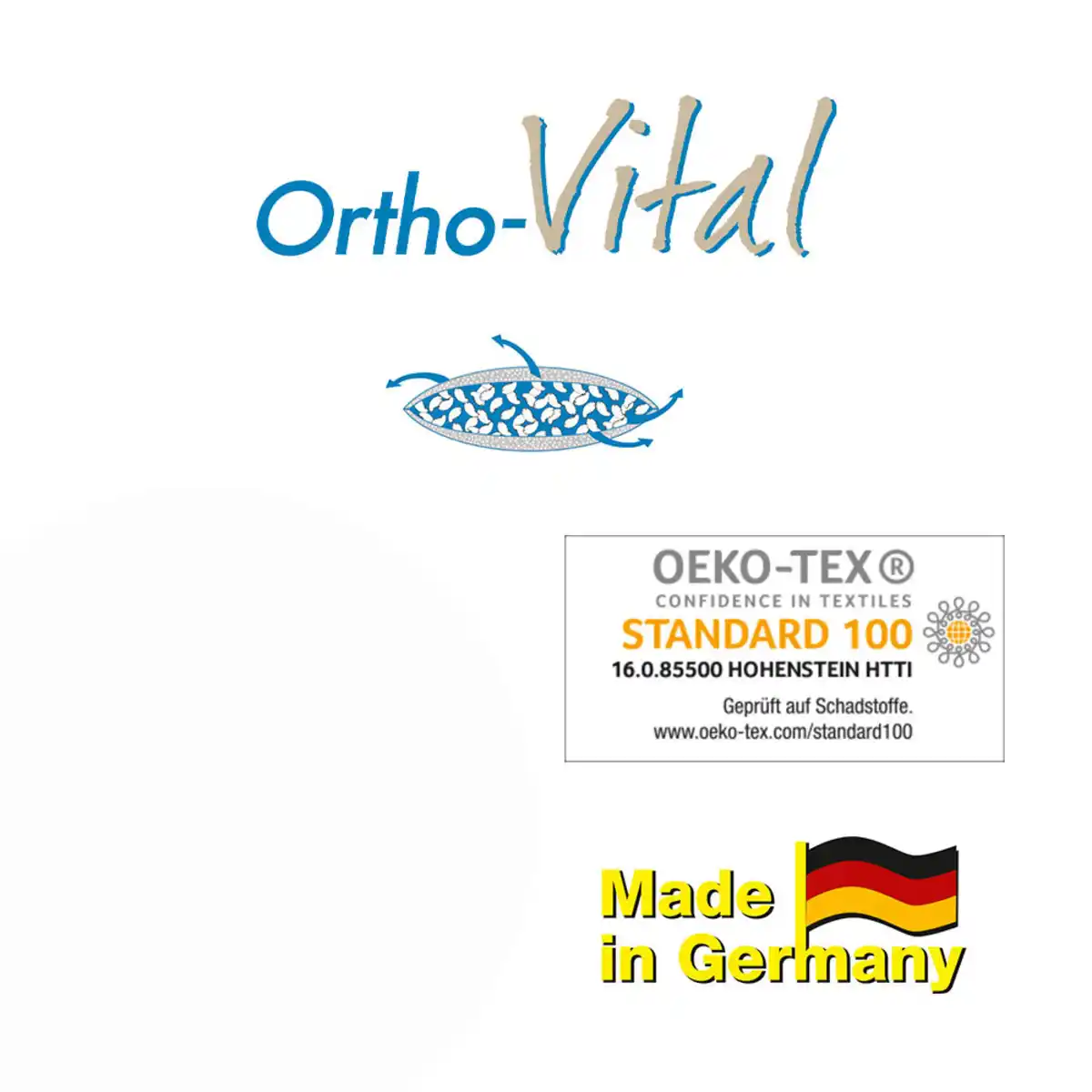 Bild 2 von 3-Kammer Kopfkissen, ca. 80 x 80cm, 2er-Set