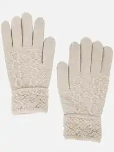 Damen Strickhandschuhe mit Touch Screen Funktion Beige