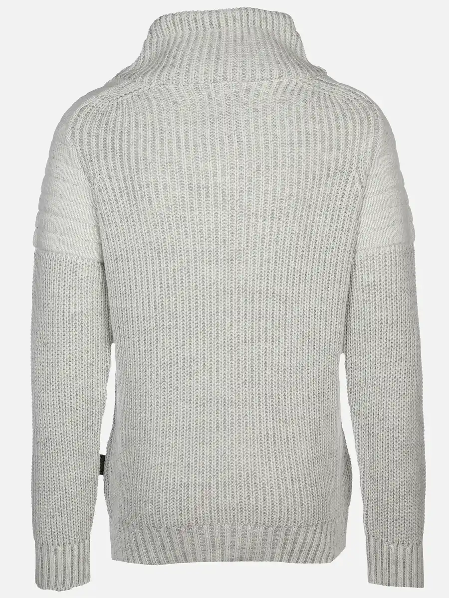 Bild 2 von Herren Pullover mit überlappendem Schalkragen Weiß