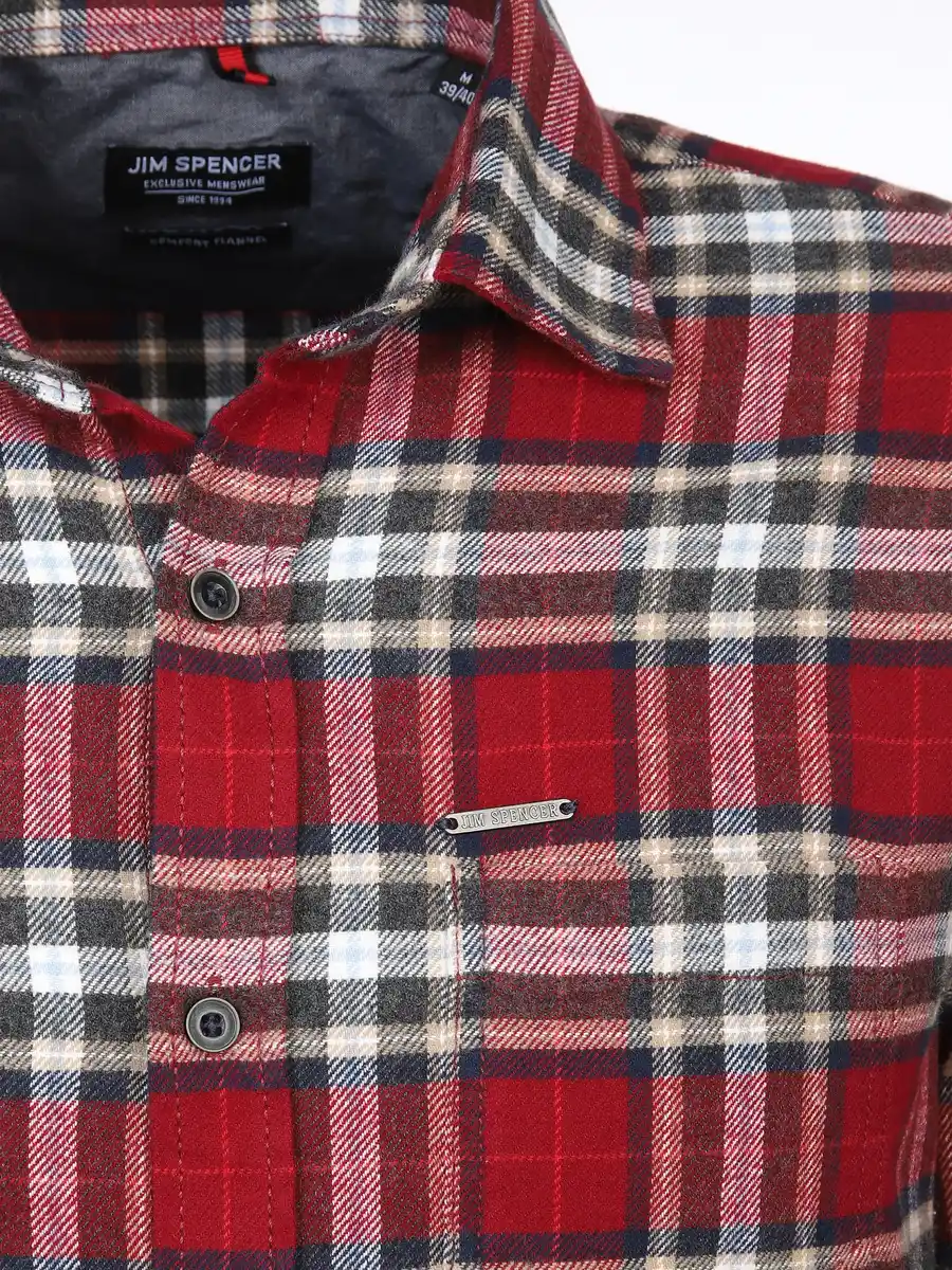 Bild 3 von Herren Flanellhemd im Karodessin Rot