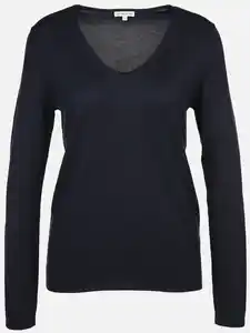 Damen Pullover mit V-Ausschnitt Blau