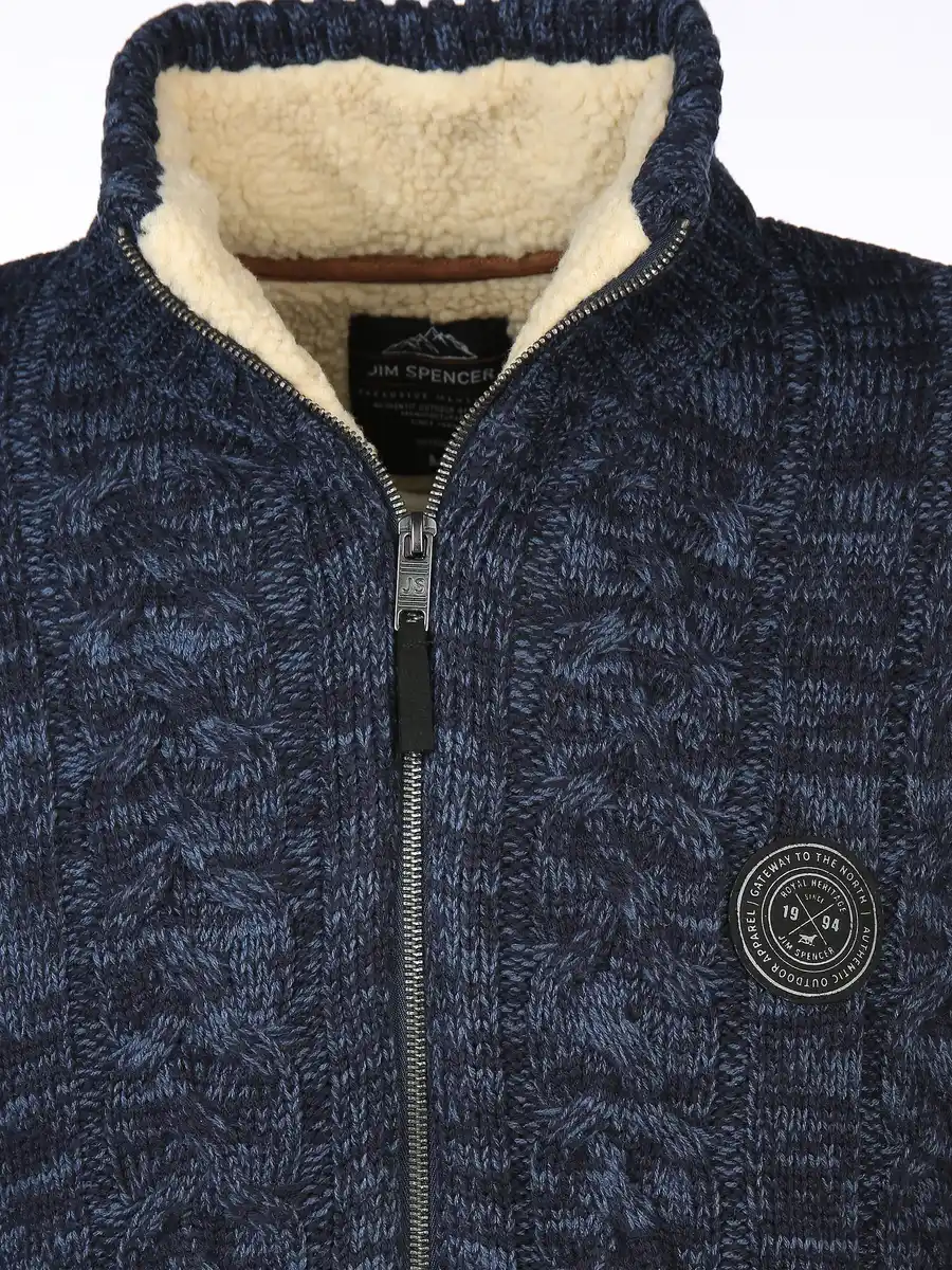 Bild 3 von Herren Strickjacke wattiert im Norwegermuster Blau