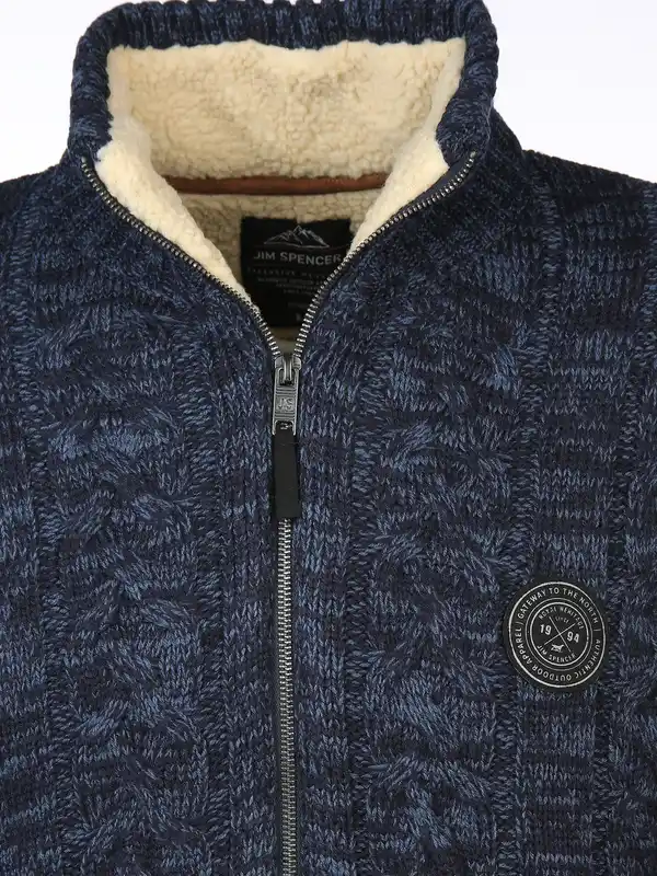 Bild 3 von Herren Strickjacke wattiert im Norwegermuster Blau