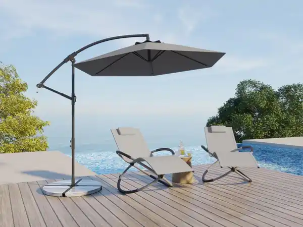 Bild 2 von Schwungliege mit Kopfkissen grau