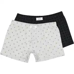 Don Herren Boxershorts 2er-Pack, Grau, S