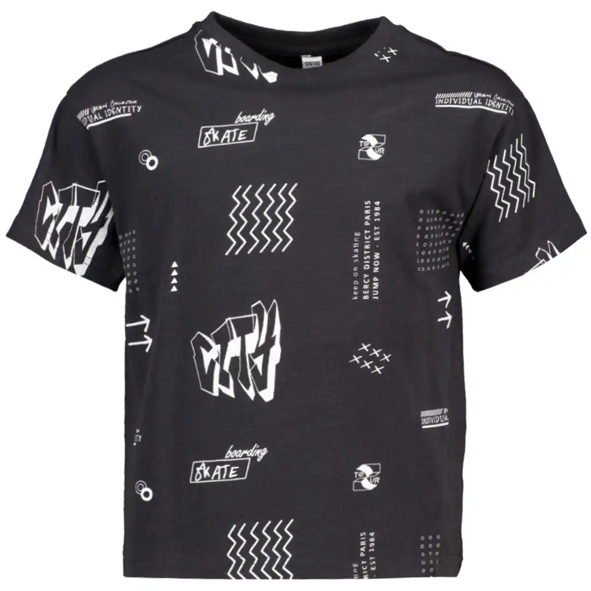 Bild 1 von Jungen-T-Shirt Kurze Ärmel, Schwarz, 92