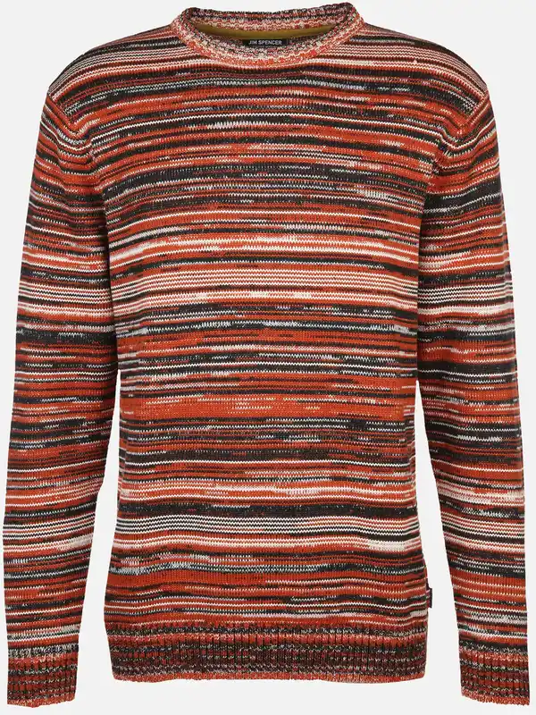 Bild 1 von Herren Strickpullover in gestreifter Optik Orange