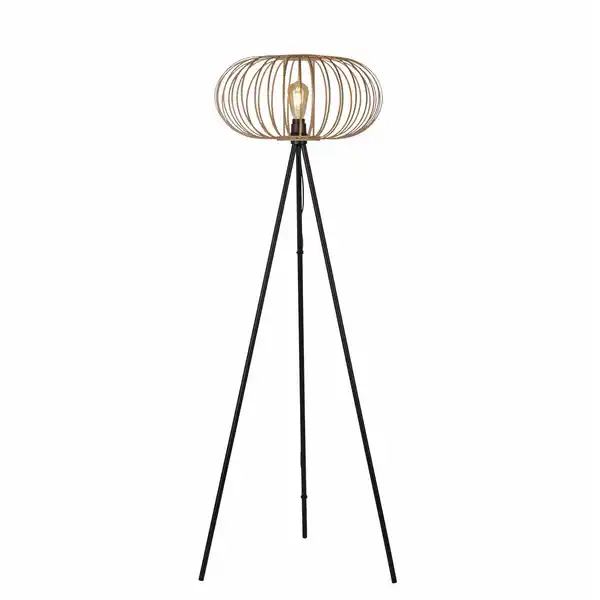 Bild 4 von LeuchtenDirekt Stehleuchte RACOON, 1-flammig, E27, Bambus-Schirm, Ø50cm, Holz-natur, IP20