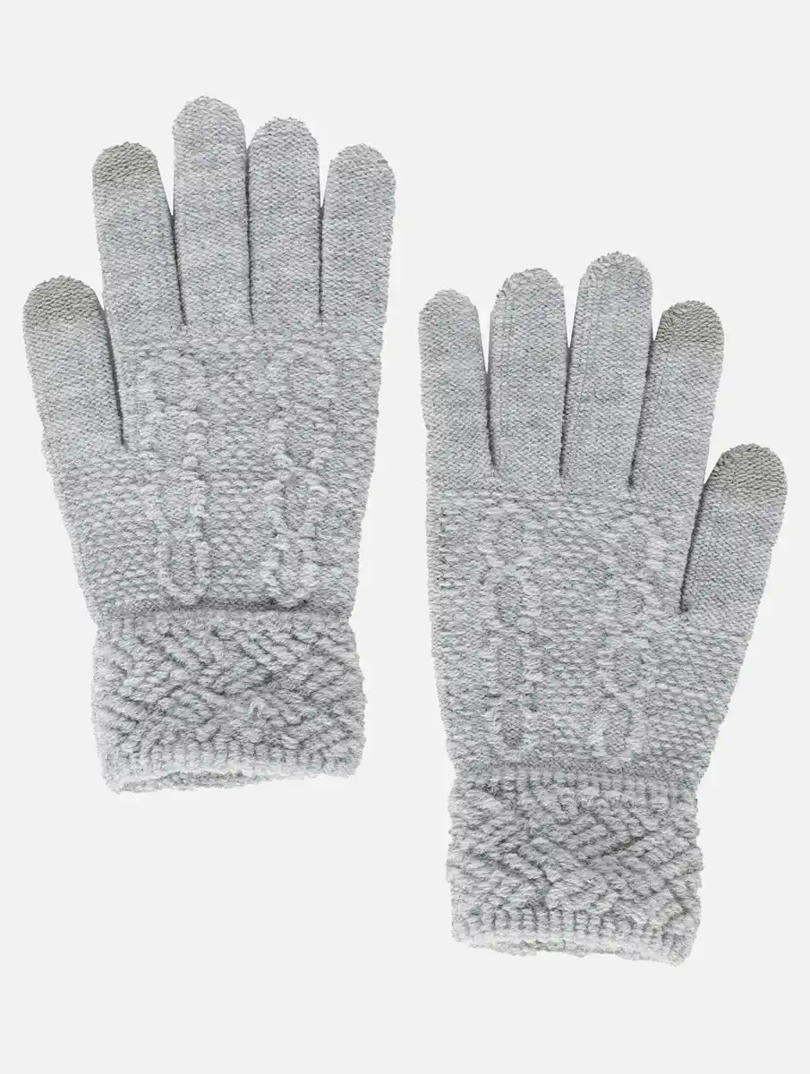 Bild 1 von Damen Strickhandschuhe mit Touch Screen Funktion Grau