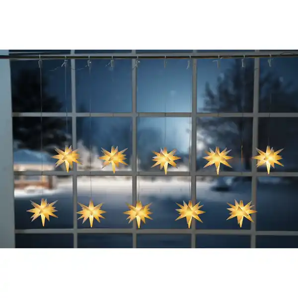 Bild 1 von LED-Lichtervorhang 'Sterne' 10 LEDs 135 x 30 cm m