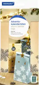 IDEENWELT Adventskalender-Papiertütenset blau