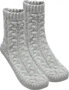 IDEENWELT Hausschuhsocken grau 37/38