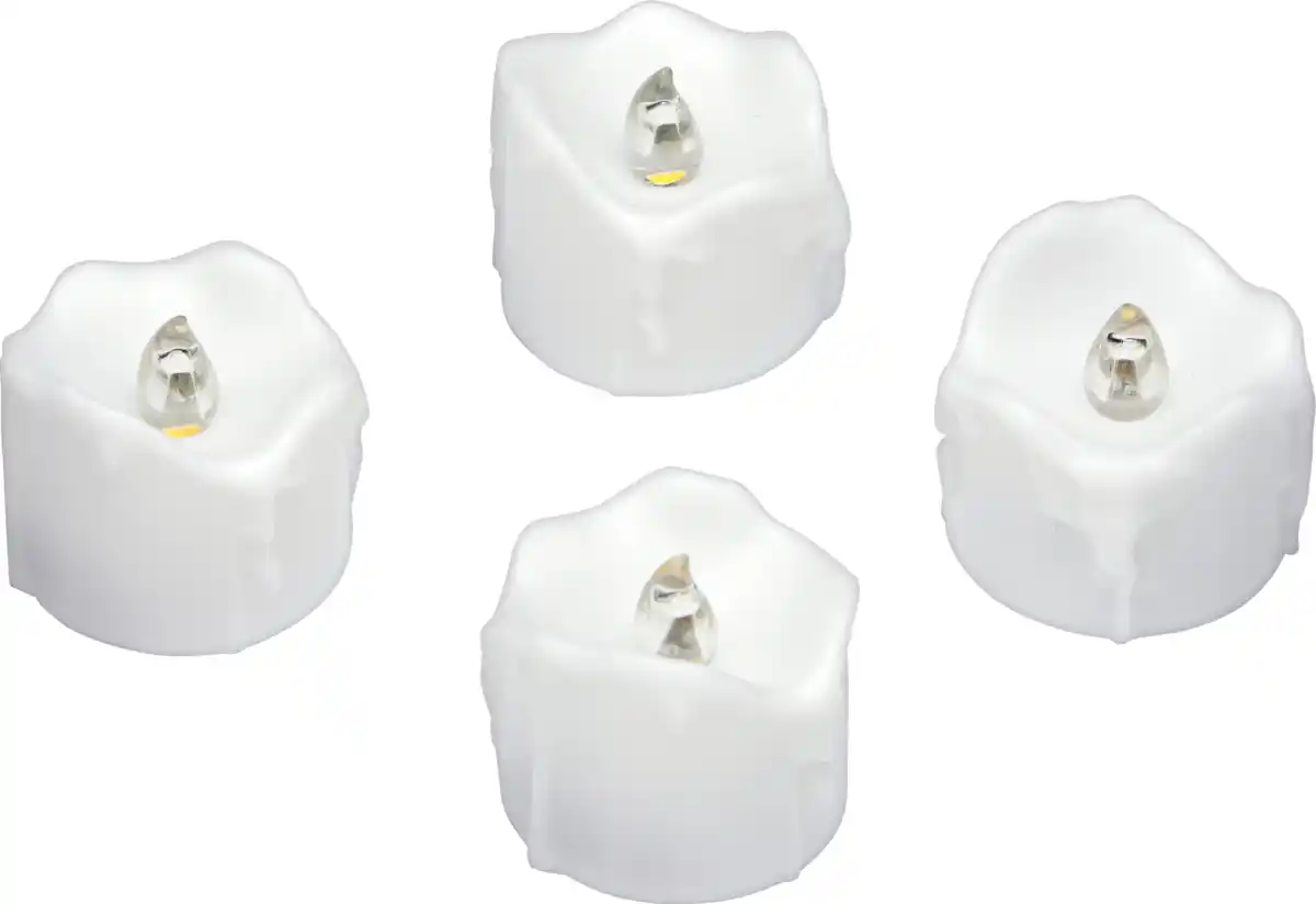Bild 2 von IDEENWELT LED-Teelichte geschmolzene Wachsoptik 4er-Set