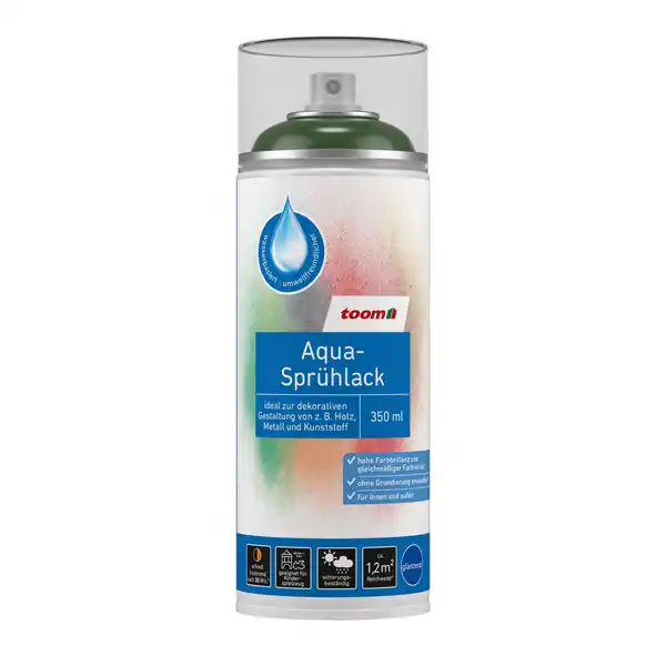 Bild 1 von toom Aqua-Sprühlack laubgrün glänzend 350 ml