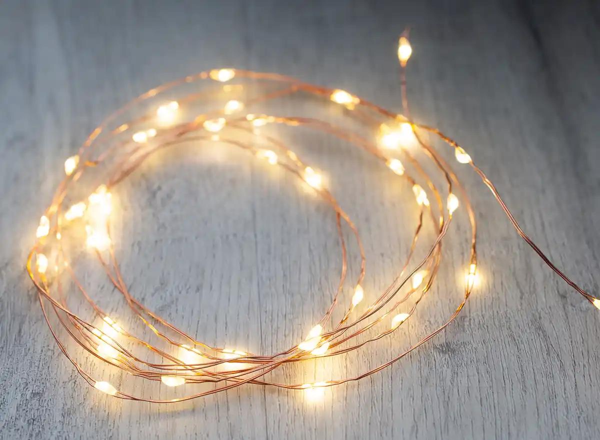 Bild 2 von IDEENWELT Micro-LED-Lichterkette 40 Lichter warmweiß, Kupfer