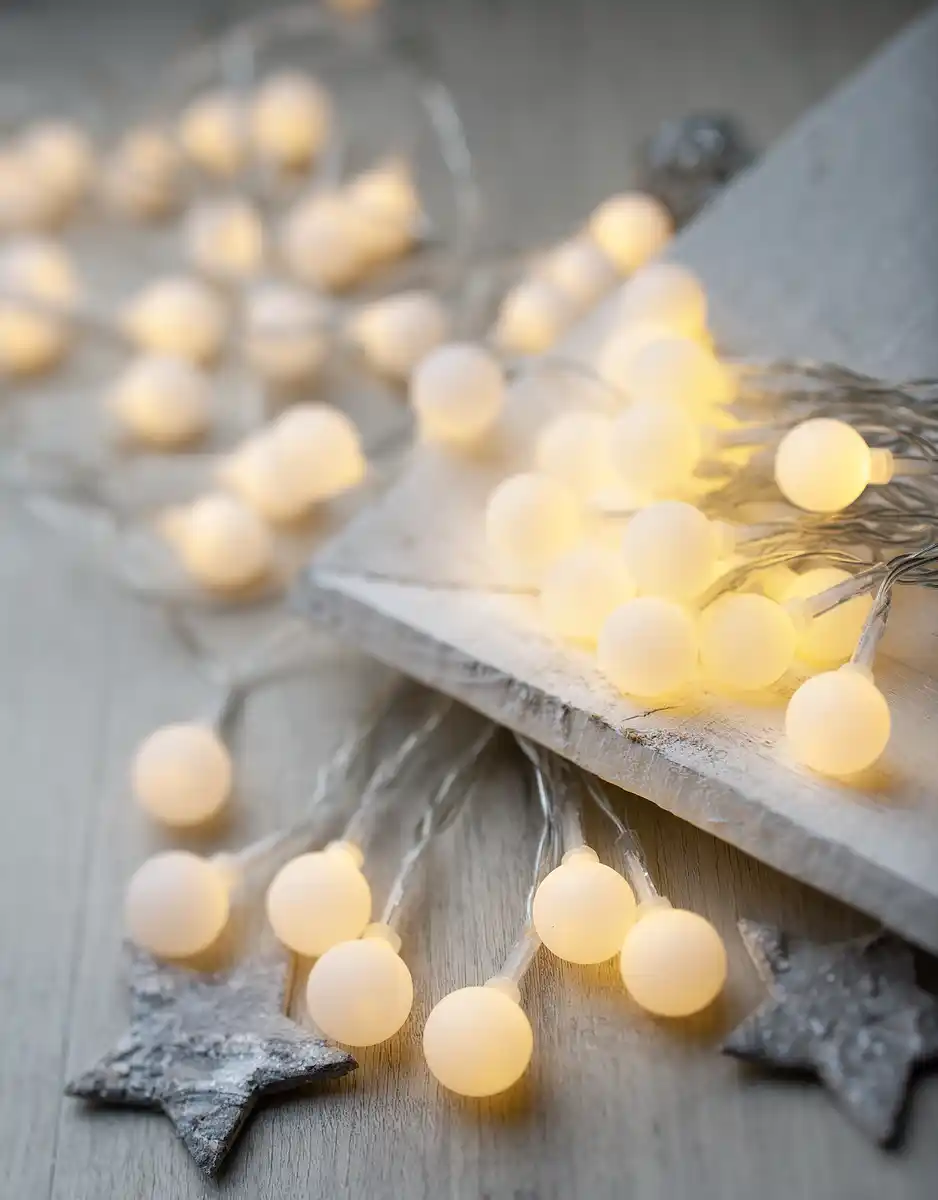Bild 2 von IDEENWELT LED-Lichterkette Kugeln 50 Lichter warmweiß