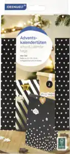 IDEENWELT Adventskalender-Papiertütenset schwarz