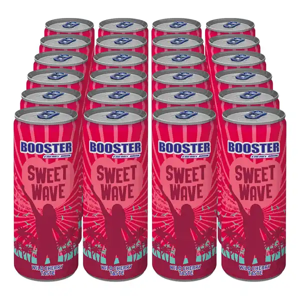 Bild 1 von Booster Energy Drink Wild Cherry Taste 0,33 Liter, 24er Pack