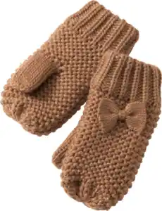 PUSBLU Handschuhe mit Schleife, braun, Gr. 3