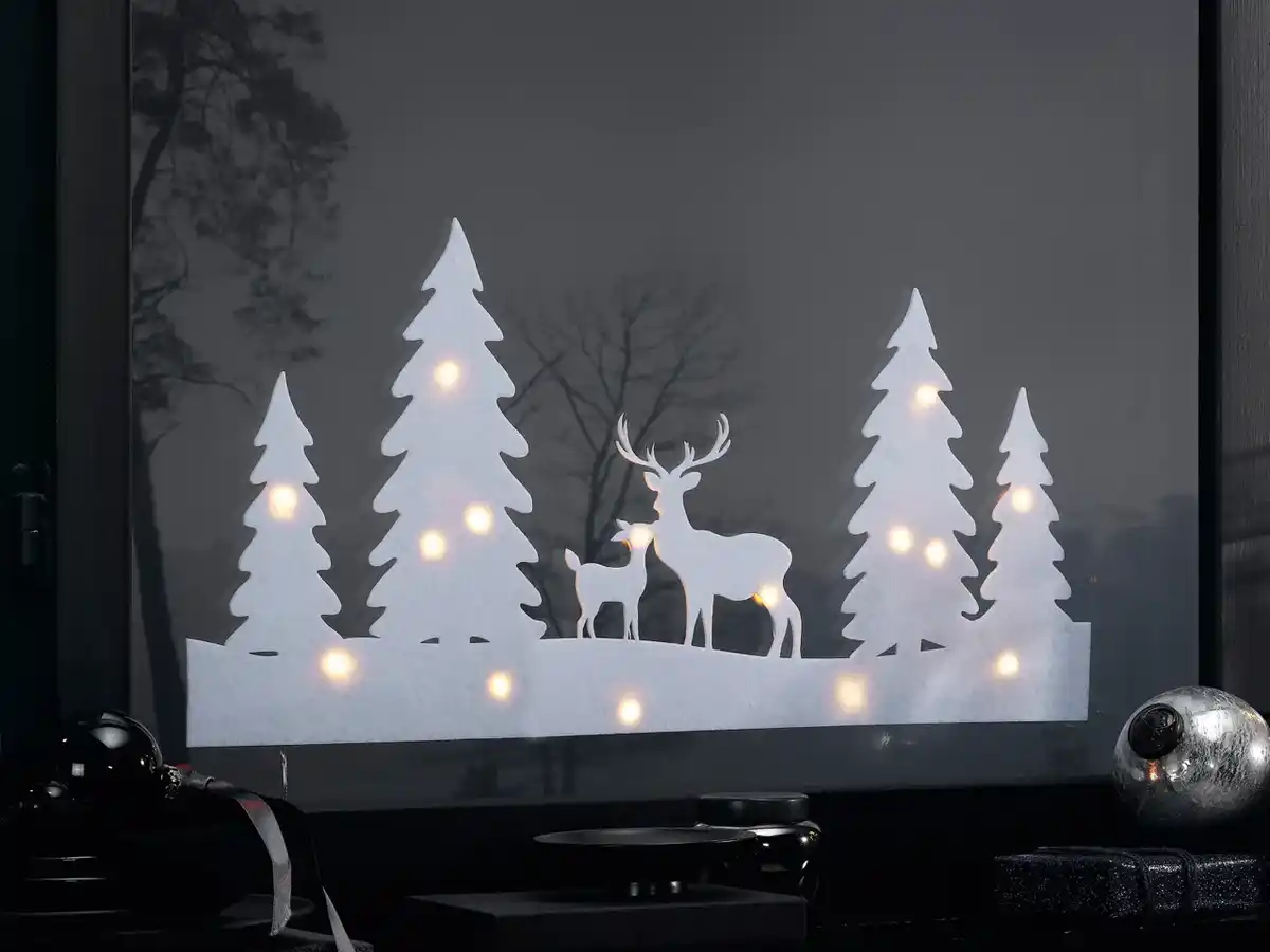 Bild 2 von LIVARNO home Fensterbild mit LED-Lichterkette