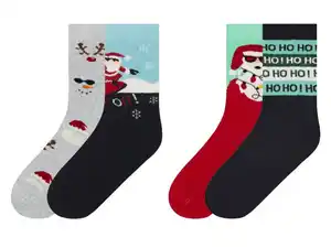 pepperts!® Kinder Thermo-Socken, 2 Paar, mit Weihnachtsdesigns