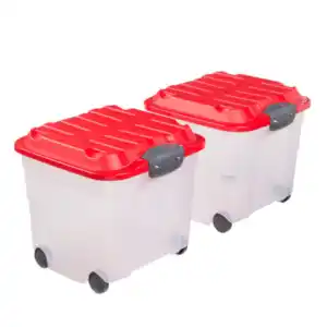 Aufbewahrungsbox mit Rollen, 30 l, 4-tlg.