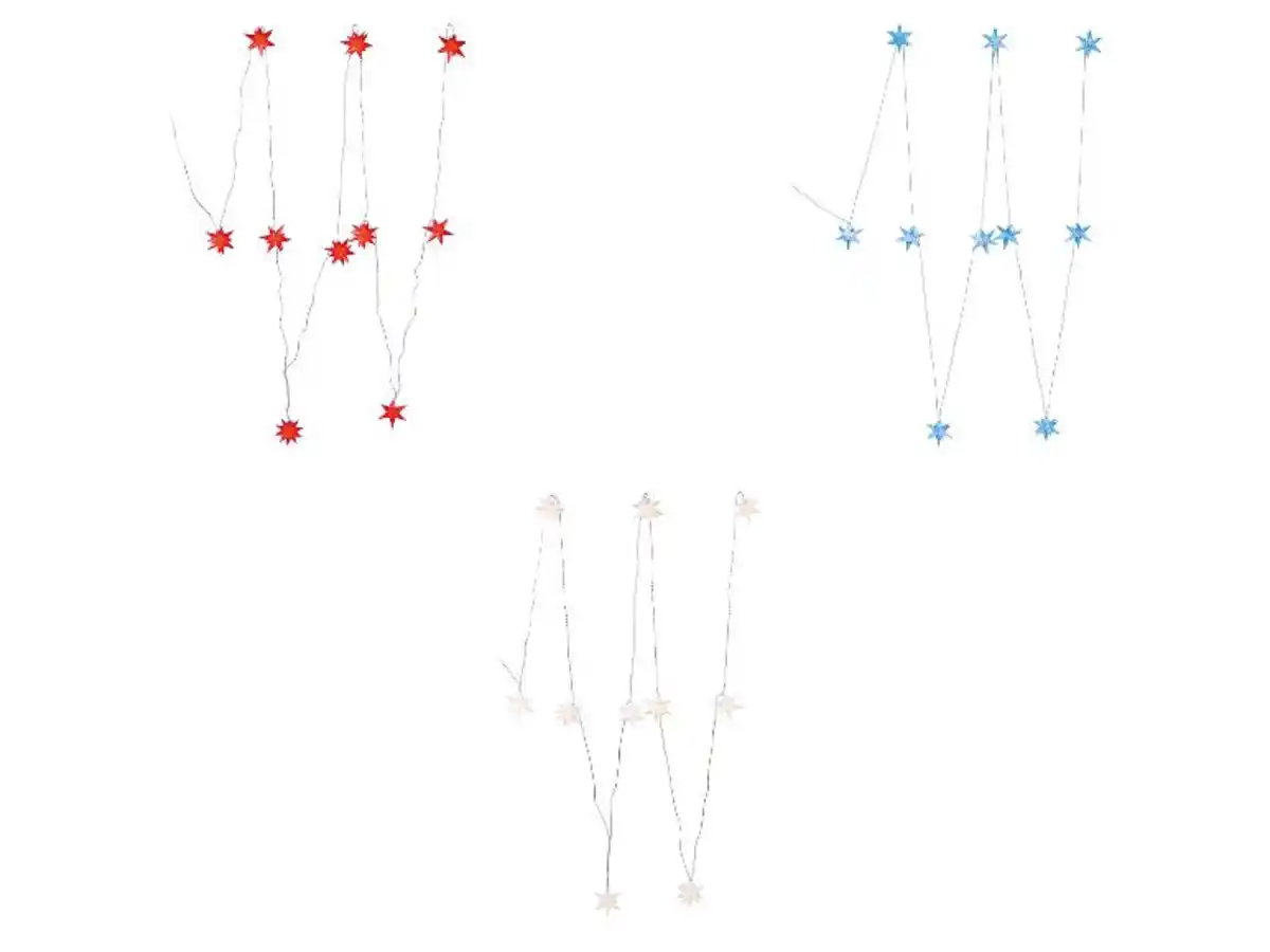 Bild 1 von LIVARNO home LED-Lichterkette mit 3D-Leuchtsternen, 10 LEDs, mit Timer