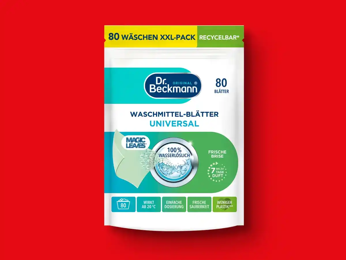 Bild 1 von Dr. Beckmann Waschmittelblätter,  80 Stu