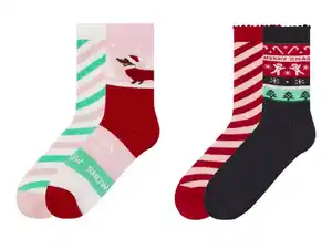 pepperts!® Kinder Thermo-Socken, 2 Paar, mit Weihnachts-Designs