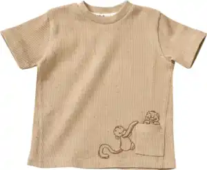 Anouk natubini Anouk T-Shirt mit Waffelstruktur, beige, Gr. 116