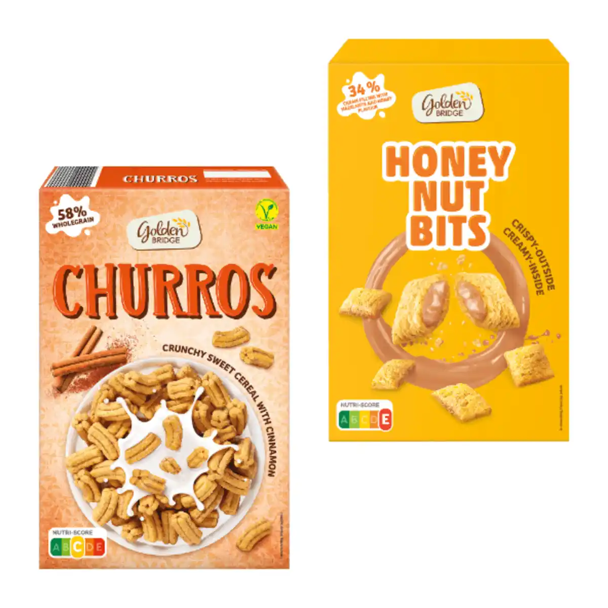 Bild 1 von GOLDEN BRIDGE Honey Nut Bits / Churros 500g