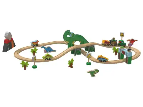 Bild 2 von Playtive Eisenbahn-Set »Dinosaurier / Farm«, aus Echtholz
