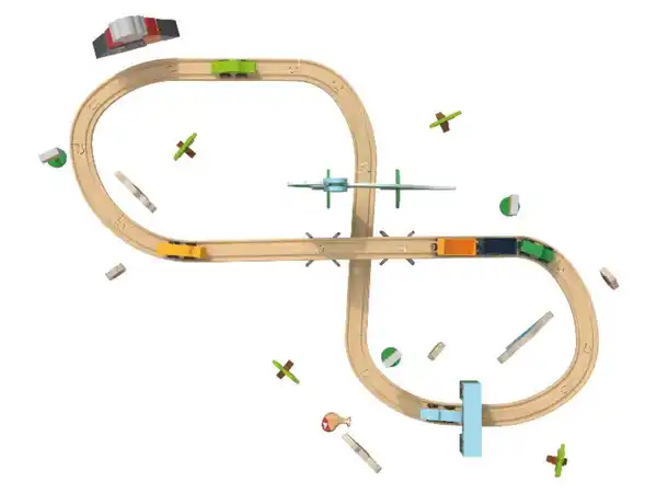 Bild 4 von Playtive Eisenbahn-Set »Dinosaurier / Farm«, aus Echtholz