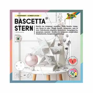 Bascetta-Stern Bastelset 32 Blatt 15 x 15 cm Transparentpapier Schneeflocken