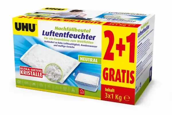 Bild 1 von UHU Luftentfeuchter Nachfüllbeutel Sparpack, 3 x 1000 g