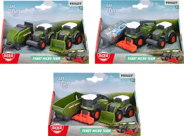 Bild 1 von Dickie Toys Fendt Micro Team, 3-sort.