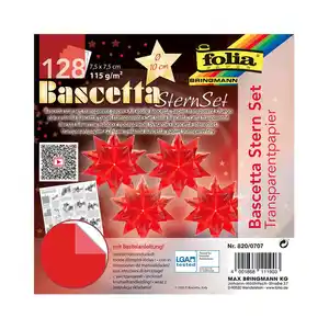 Bascetta-Stern Bastelset 128 Blatt 7,5 x 7,5 cm Transparentpapier rot