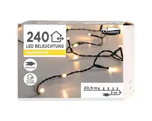 O'canny Outdoor LED-Lichterkette warmweiß 20,9 m 240er