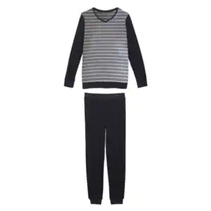 Frottee Pyjama, schwarz, M