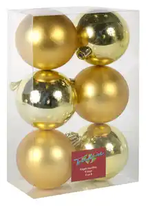 Trendline Weihnachtskugeln bruchfest Ø 8 cm gold 6 Stück