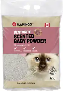 Flamingo Katzenstreu Bentonit Babypuderduft 12 kg