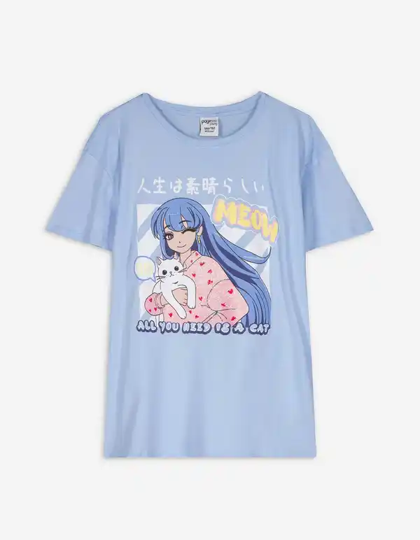 Bild 1 von Kinder T-Shirt - Glitzerprint - hellblau